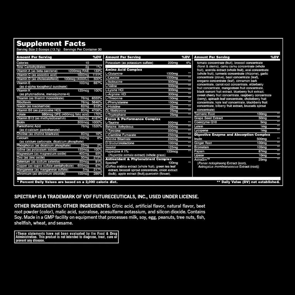 Animal Pak - Multivitamínico en Polvo Todo en Uno, Sabor Orange Crush - 60 Dosis