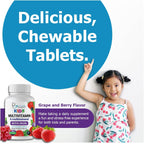 Doctor's Finest Multivitamínico y Multimineral Infantil con Hierro, Sabor Uva y Bayas, 150 Comprimidos Masticables