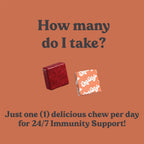 Chewsy - 6 en 1 Apoyo Inmunológico con Saúco, Vitaminas C, A y D, Zinc y Selenio - Caramelos de Fruta Individualmente Envueltos - 6 Días