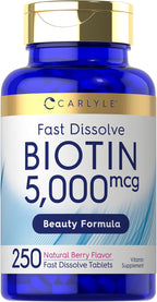 Carlyle Biotina 5000mcg - 250 Comprimidos de Disolución Rápida