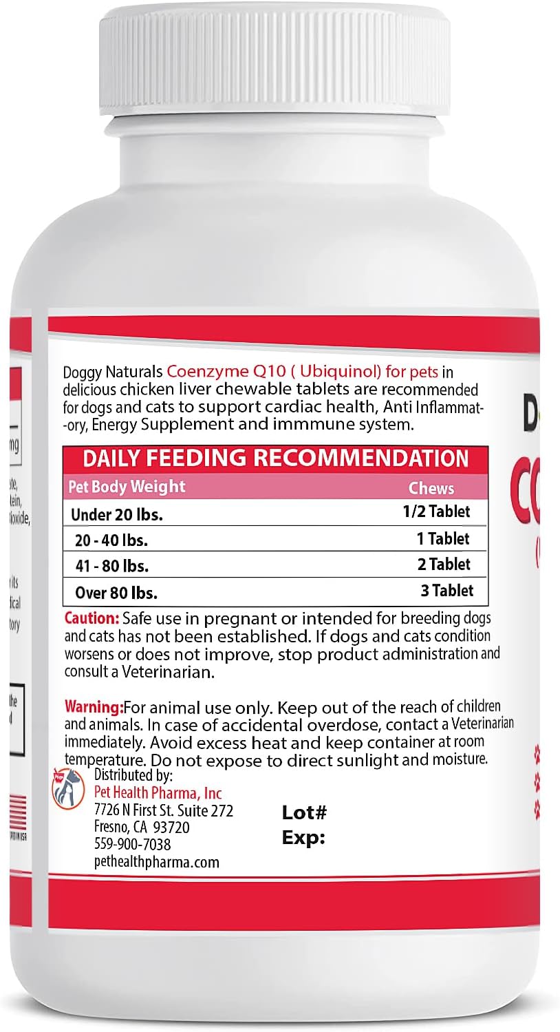 Coenzima Q10 para Perros – Ubiquinol 40mg (120 Comprimidos) – Pet Health Pharma