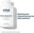 Vital Nutrients Multi-Nutrients - Multivitamínico sin hierro ni yodo, 180 cápsulas