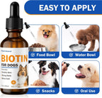 Suplemento Líquido de Biotina para Perros, 2000 mcg, con Colágeno y Vitaminas C y E, 59 ml