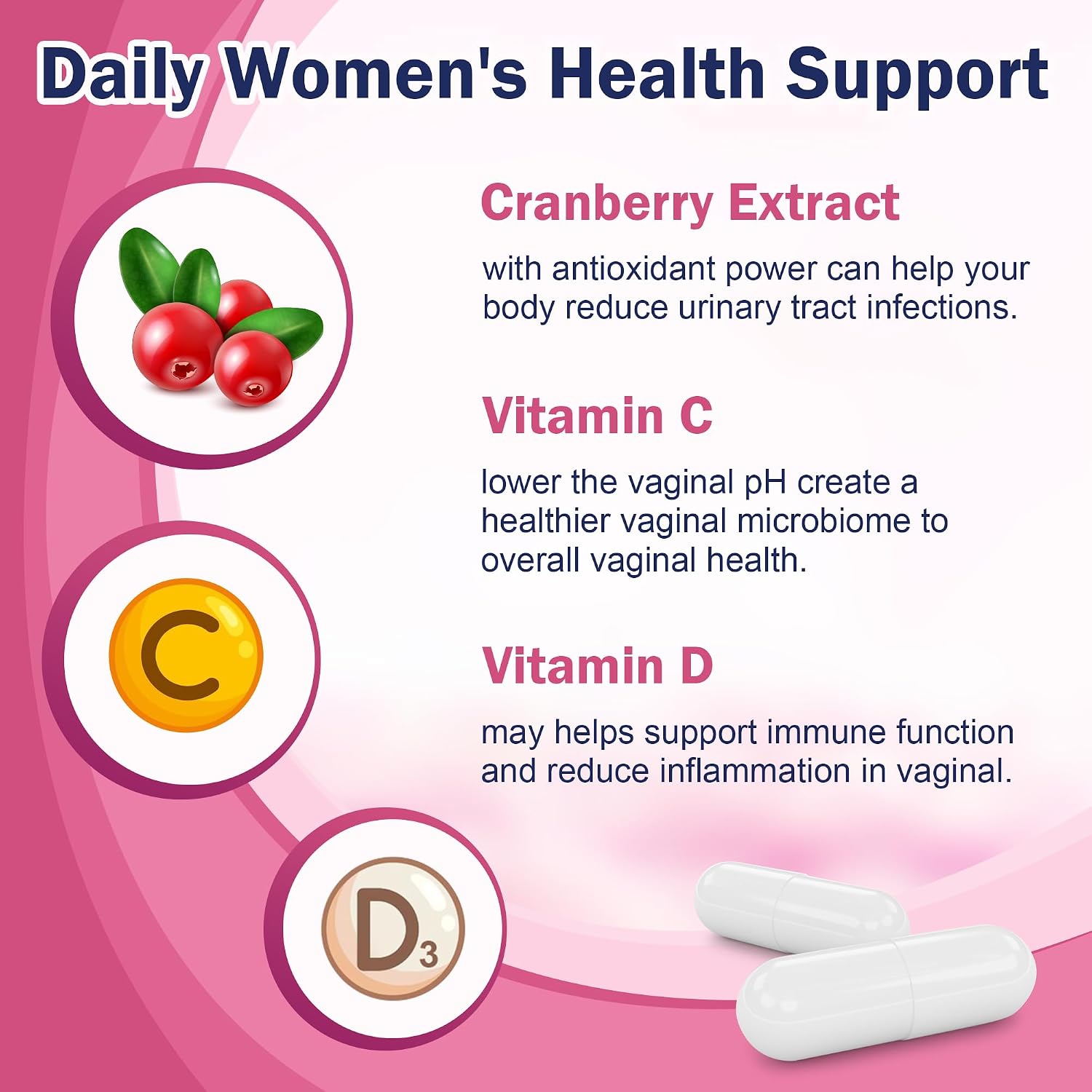 Nature Target Probióticos Vaginales para Mujeres, 100 Mil Millones UFC con Prebióticos, Enzimas Digestivas, Arándano Rojo y D-Mannose - Apoyo al pH y Salud Urinaria - 90 Cápsulas