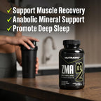 NutraBio ZMA - Suplemento de Zinc, Magnesio y Vitamina B6 (90 Cápsulas)