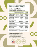 Alpha & Omega Nutrition Vitamin B-Complex + Folic Acid, Support Neurological Health, Energy Levels & Nervous System Support, Vitamin B12, Biotin & More - 60 Tablets, 2 Mo Supply