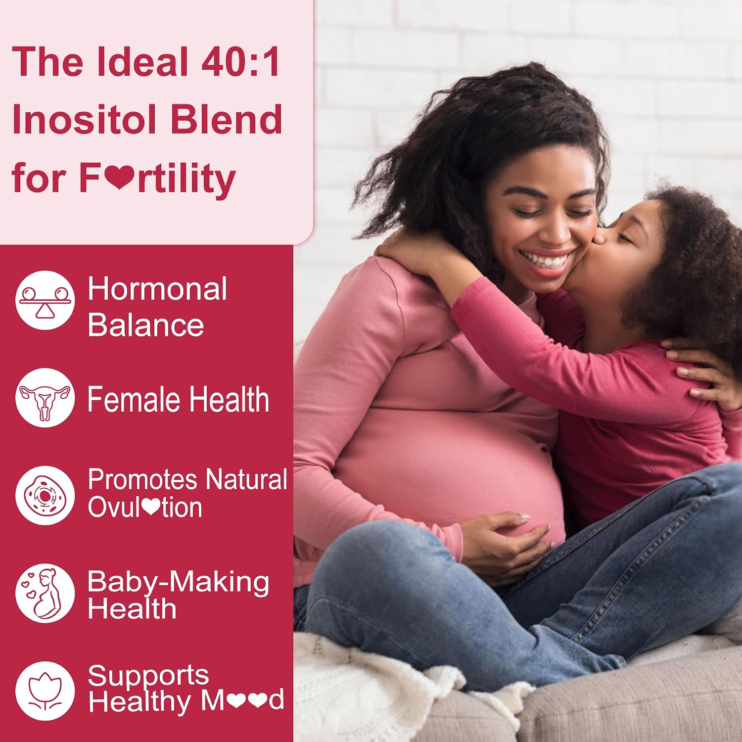 Inositol Gummies con Aceite de Onagra para Mujeres - 40:1 Myo-Inositol 2000mg & D-Chiro Inositol 50mg con Vit D3 B6 B12 y Zinc, Sin Azúcar, Vegano (60 unidades)