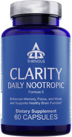 Thrivous Clarity Nootrópico Diario – Apoyo Cognitivo y Estado de Ánimo – 60 Cápsulas Veganas