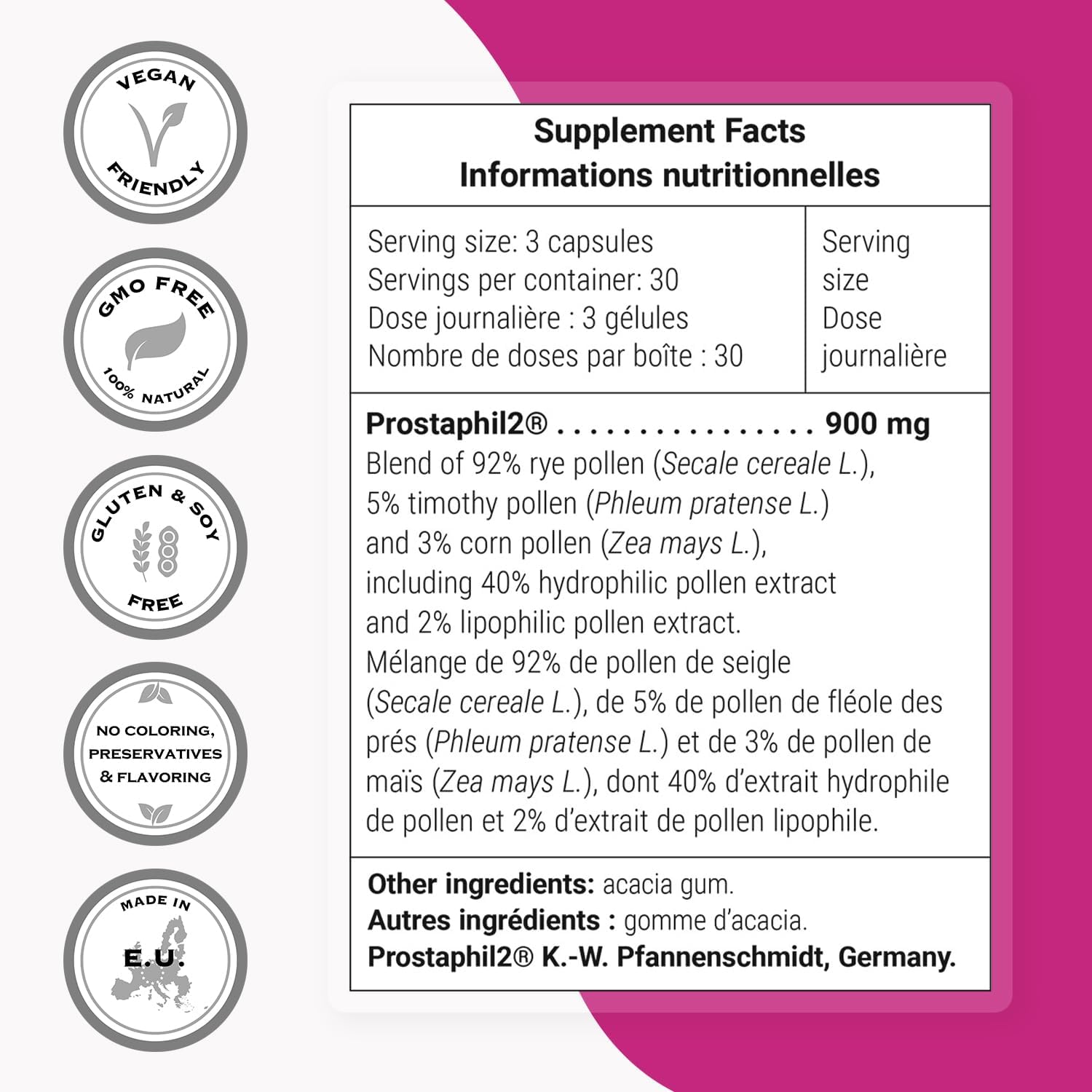 Supersmart Prostaphil2 - Grass Pollen Extract (900 mg/day) - 90 Vegetarian Capsules