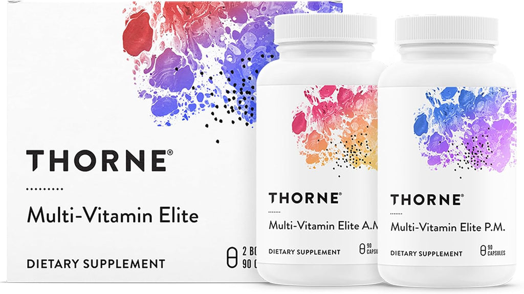 THORNE Multi-Vitamin Elite - Suplemento Nutricional Diario con Fórmulas AM y PM - 180 Cápsulas