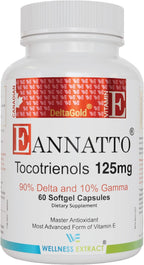 WELLNESS EXTRACT Eannatto Tocotrienols Vitamin E Supplements Tocopherol Free, Non-GMO, Gluten Free & Antioxidant (300MG 30 Softgels)