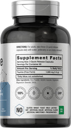 Horbäach Taurina 1500mg | 180 Cápsulas | Suplemento de Aminoácido