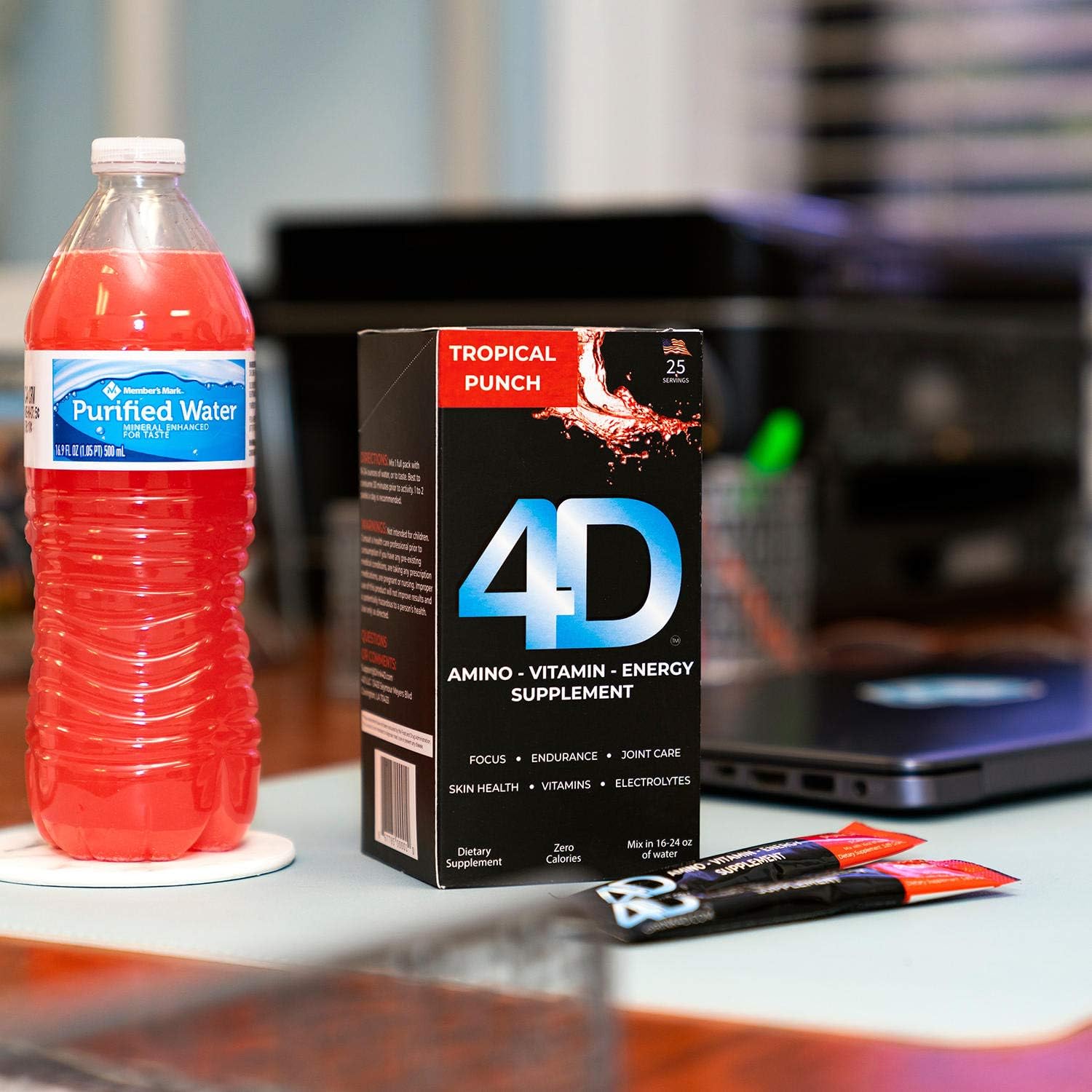 4D Clean Energy Suplemento de Aminoácidos, Vitaminas y Energía, 25 unidades