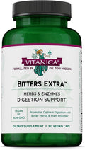 Vitanica Bitters Extra - Suplemento digestivo con raíz de diente de león y enzimas vegetales - 90 cápsulas