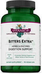 Vitanica Bitters Extra - Suplemento digestivo con raíz de diente de león y enzimas vegetales - 90 cápsulas