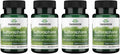 Swanson Sulforafano Extracto de Brócoli - 400 mcg, 60 Cápsulas Veganas (Pack de 4)