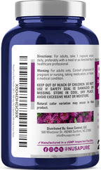 NusaPure Cápsulas de Flores de Trébol Rojo, 100 mg, 200 Cápsulas Veganas (No Transgénico, Vegano)