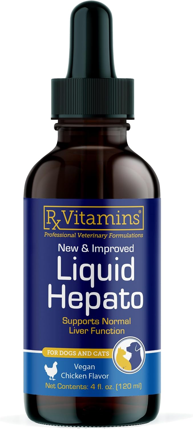 Rx Vitamins Liquid Hepato - Suplemento Líquido para el Hígado con Cardo Mariano y Vitaminas B - Sabor a Pollo (118 ml)