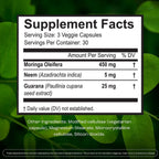 NIWALI Moringa Oleifera + Neem Suplemento Nutritivo | Apoyo Inmunitario y Energía | 90 Cápsulas (30 Días)