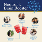 Nature's Nutrition Gominolas para el Cerebro - 3X Fuerza con Fosfatidilserina, B6, B12 y Nootrópicos para Memoria, Enfoque y Concentración - 60 Gominolas