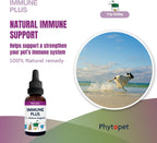 Phytopet Immune Plus - Suplemento herbal 100% natural de 30 ml para el sistema inmunitario de mascotas