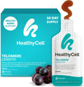 HealthyCell Telomere Length - Suplemento para la longitud de los telómeros con AC-11, Astragalus y Resveratrol - 30 sobres de gel, sabor uva