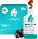 HealthyCell Telomere Length - Suplemento para la longitud de los telómeros con AC-11, Astragalus y Resveratrol - 30 sobres de gel, sabor uva