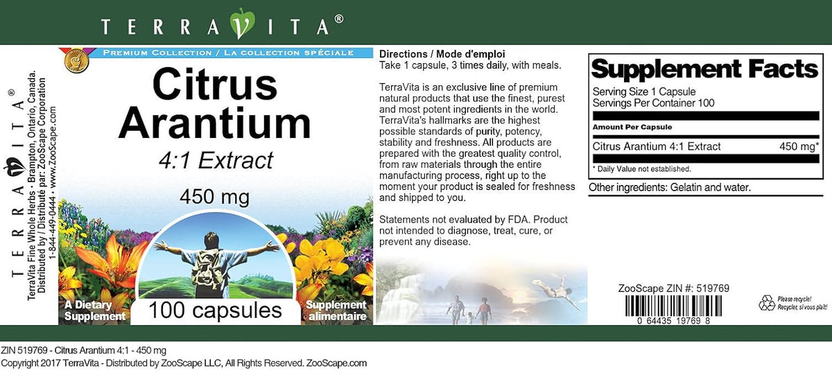 Citrus Arantium 4:1 - 450 mg (100 Cápsulas) – Image 3
