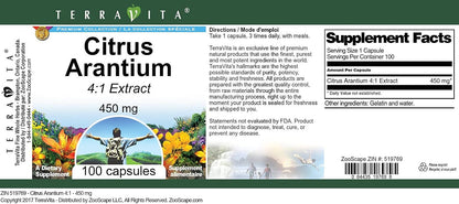 Citrus Arantium 4:1 - 450 mg (100 Cápsulas) – Image 3