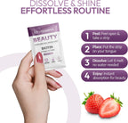 EZ VITAMINS Tiras Orales de Biotina, Vitamina E, Colágeno y Folato - Sabor Fresa - 30 Tiras