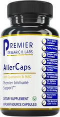 Premier Research Labs AllerCaps – Suplemento para la salud pulmonar con NAC, bromelina, reishi y quercetina – 60 cápsulas vegetales