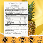 SOHM Vitamina C + Zinc Gominolas para Adultos | 60 mg Vitamina C + 15 mg Zinc | Sin Gluten, Sin Gelatina, Vegetarianas | 60 Unidades