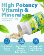 Bariatric Choice Multivitamínico Bariátrico con Hierro 45 mg – Cápsula de una toma diaria para pacientes de bypass gástrico y gastrectomía en manga – 30 cápsulas