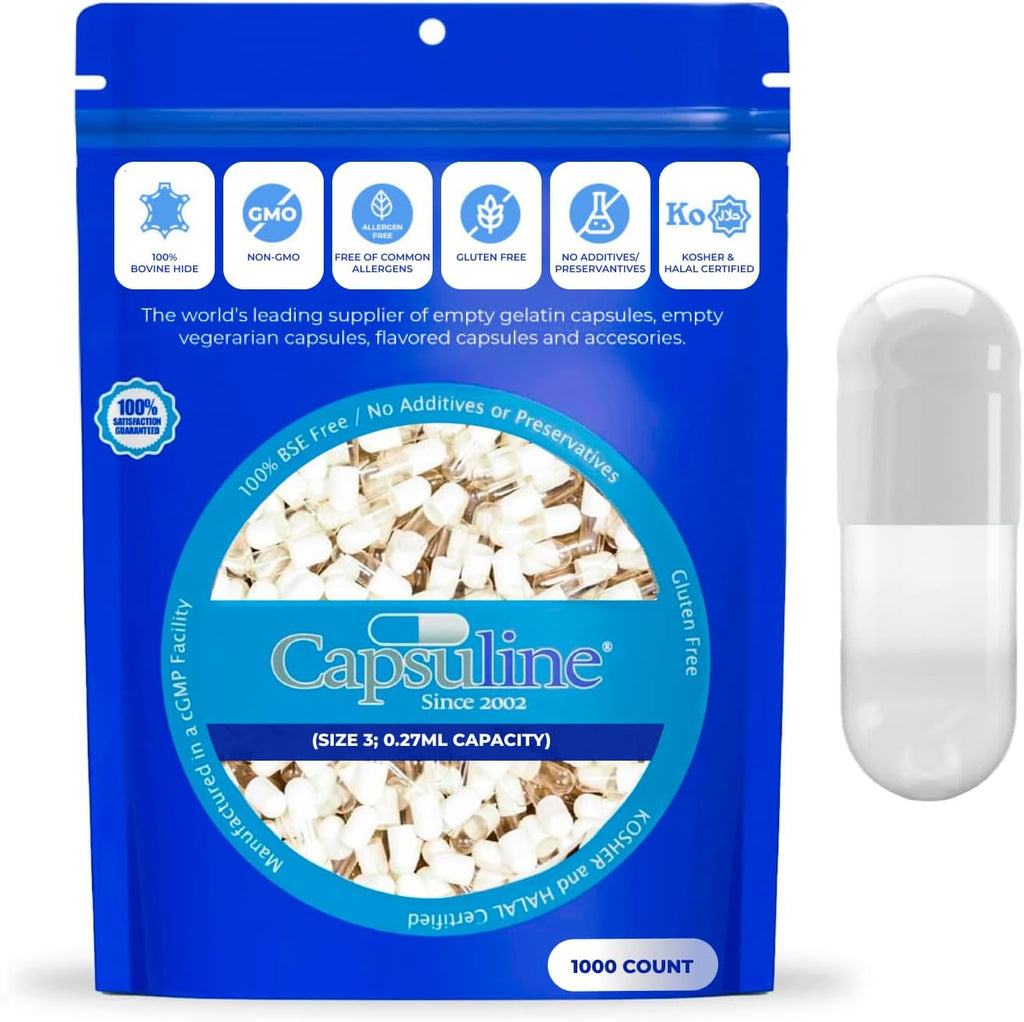 Capsuline Cápsulas Vacías de Gelatina Tamaño 3 (1000 uds)