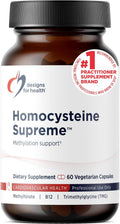 Designs for Health Homocysteine Supreme - Complejo de Vitaminas B Metiladas con Riboflavina, B6, B12, Folato, L-Serina y TMG - 60 Cápsulas