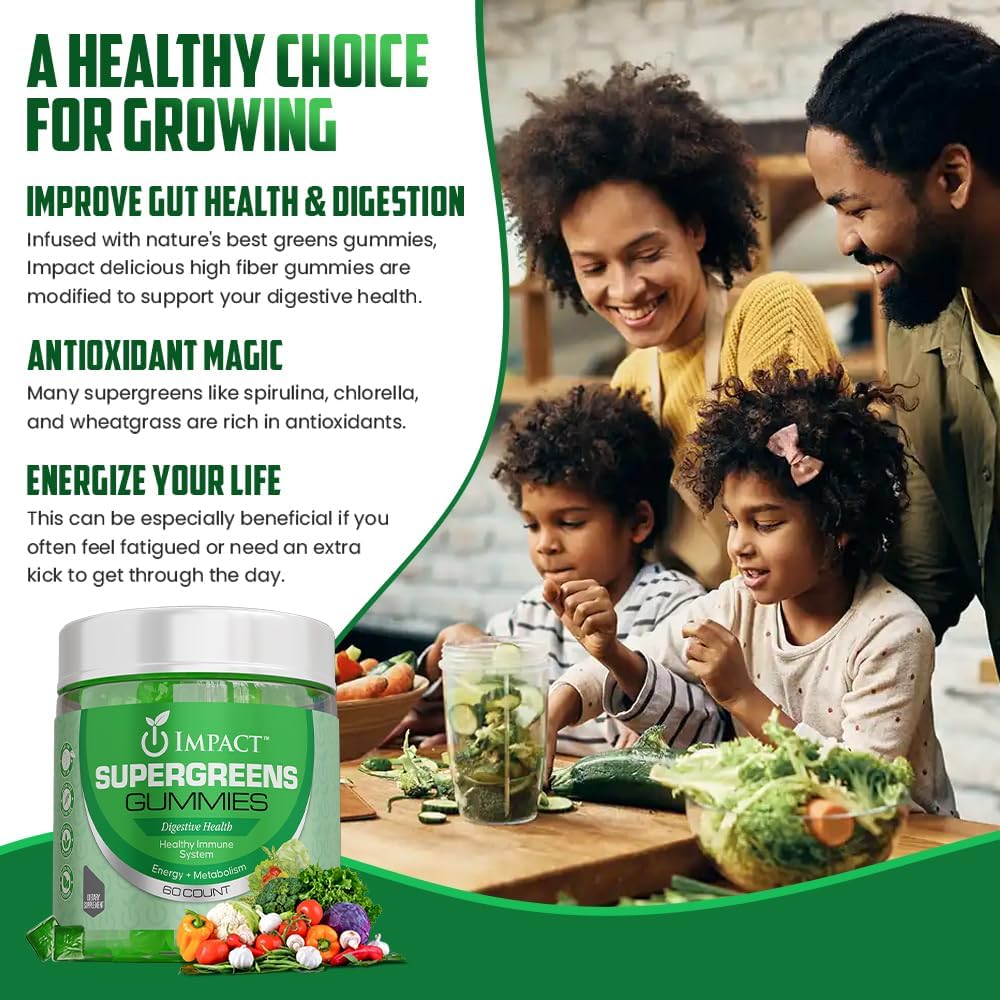 IMPACT Fiber Gummies - Gominolas de Fibra y Supergreens (60 uds)