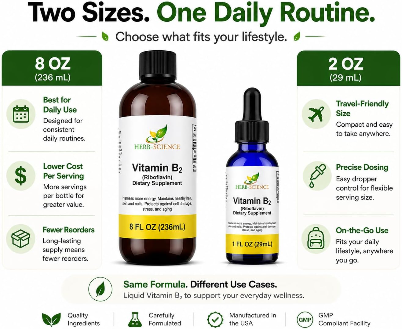 Herb-Science Vitamina B2 (Riboflavina) en Gotas - 236 ml