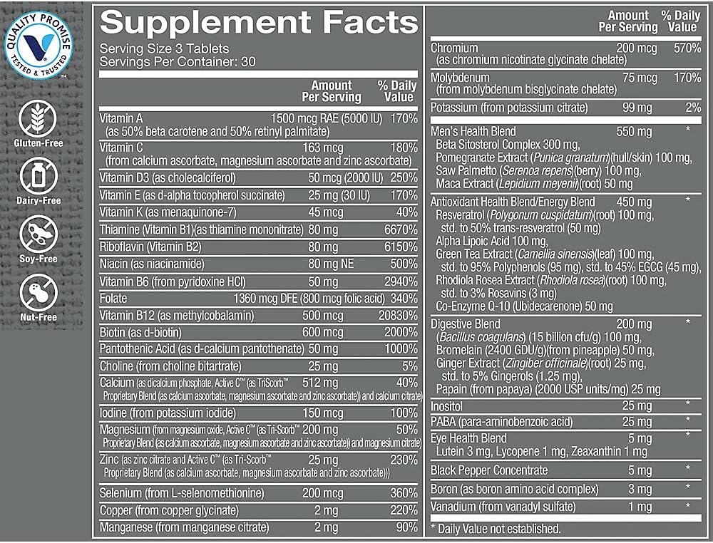 Ultimate Man Multivitamínico para Hombres - Alta Potencia - 90 Comprimidos