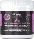 Milk Thistle for Dogs & Cats. Suplemento Hepático con Pollo Real. Desintoxicación de Hígado y Riñones. Frasco Grande de 85 gramos.