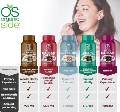 OS Organic Side Comprimidos de Remolacha y – Remolacha (Beta vulgaris): Conocida por su alto contenido en nitratos – Image 5