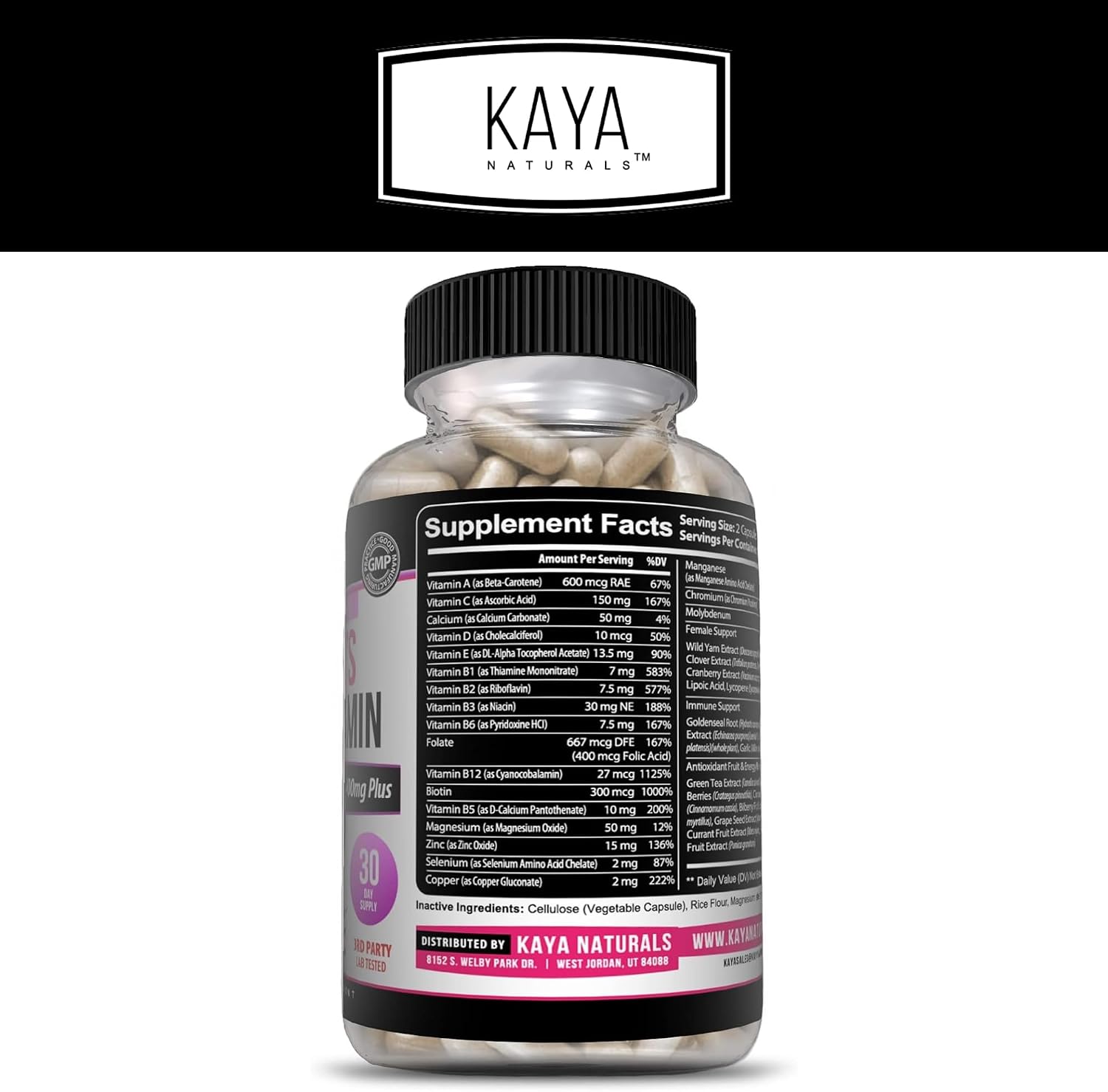 Kaya Naturals Multivitamínico para Mujeres – 60 Cápsulas