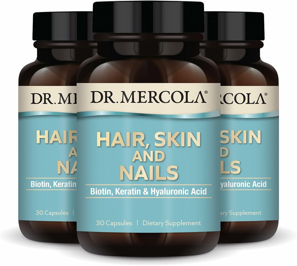 Dr. Mercola Hair, Skin and Nails - 30 Cápsulas (Pack de 3)