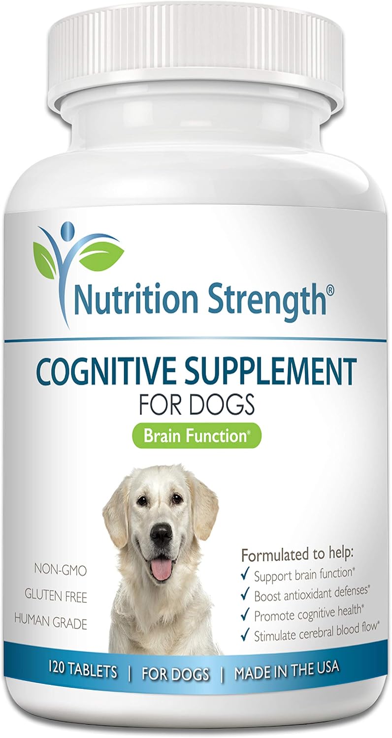Nutrition Strength Apoyo Cognitivo para Perros – 120 Comprimidos Masticables para la Salud Cerebral y Mental