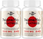 Telomere Lengthening Supplements – Astragalus Orgánico, Gotu Kola, Vitamina D3, Folato, L-Teanina – 60 Cápsulas Veganas – Hecho en Japón