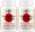 Telomere Lengthening Supplements – Astragalus, Gotu Kola, Vitaminas D3 y Folato – Cápsulas Veganas (2 Envases)