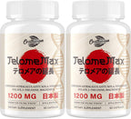 Telomere Lengthening Supplements – Astragalus, Gotu Kola, Vitaminas D3 y Folato – Cápsulas Veganas (2 Envases)