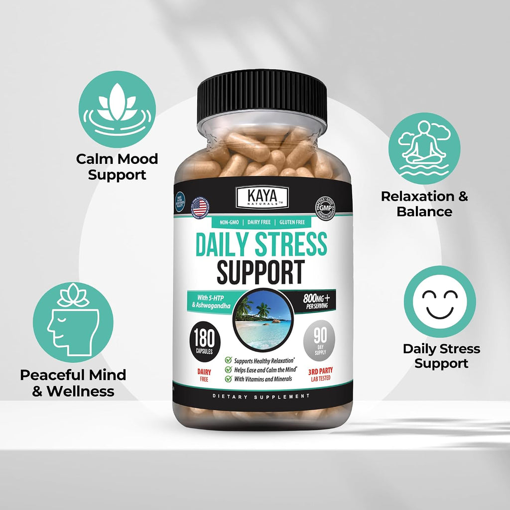 Kaya Naturals - Suplemento Herbal Natural para la Relajación y el Equilibrio - 180 Cápsulas