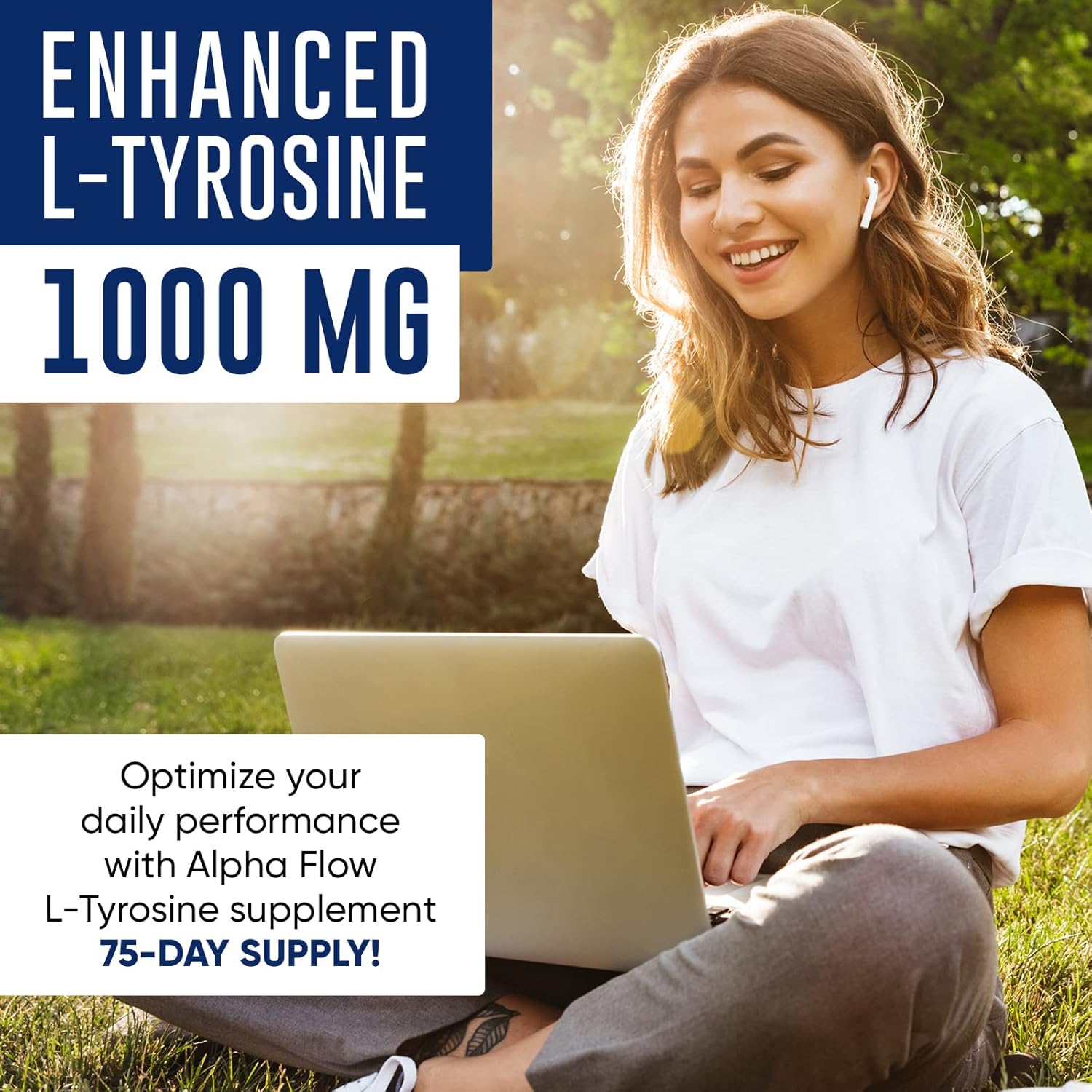 Alpha Flow L-Tirosina 1000 mg - 150 Cápsulas Veganas