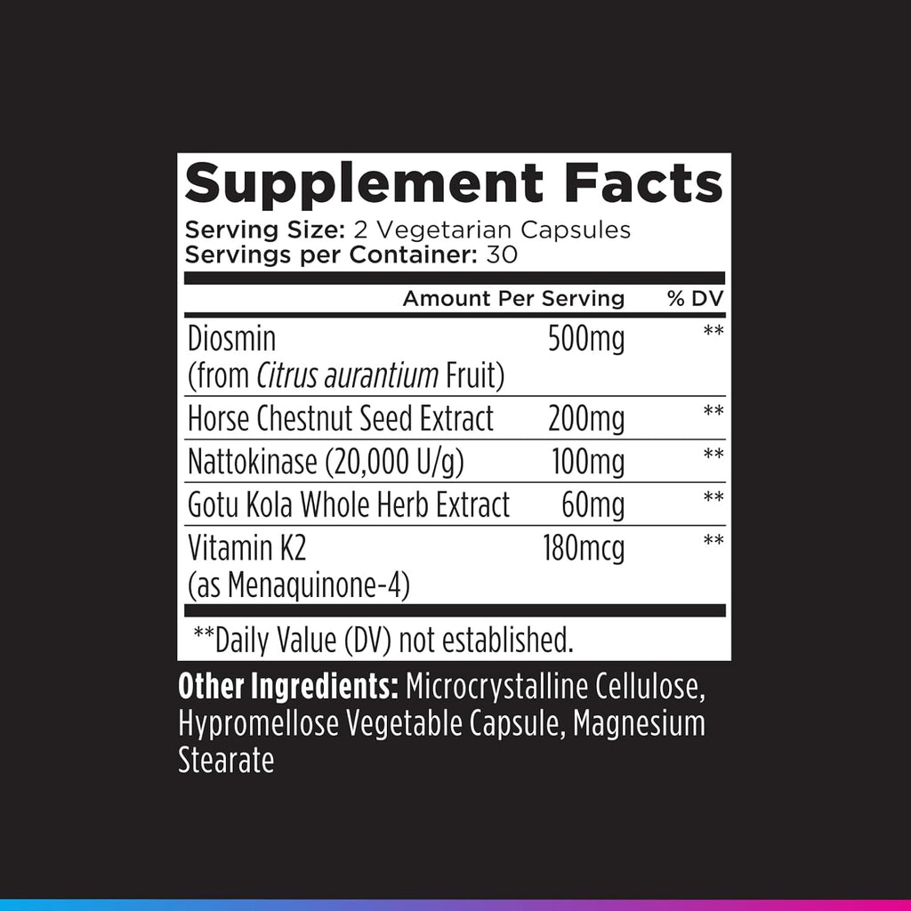 Livingood Daily Vessel & Vein Support - Suplemento para la Circulación y Salud Venosa, 60 Cápsulas