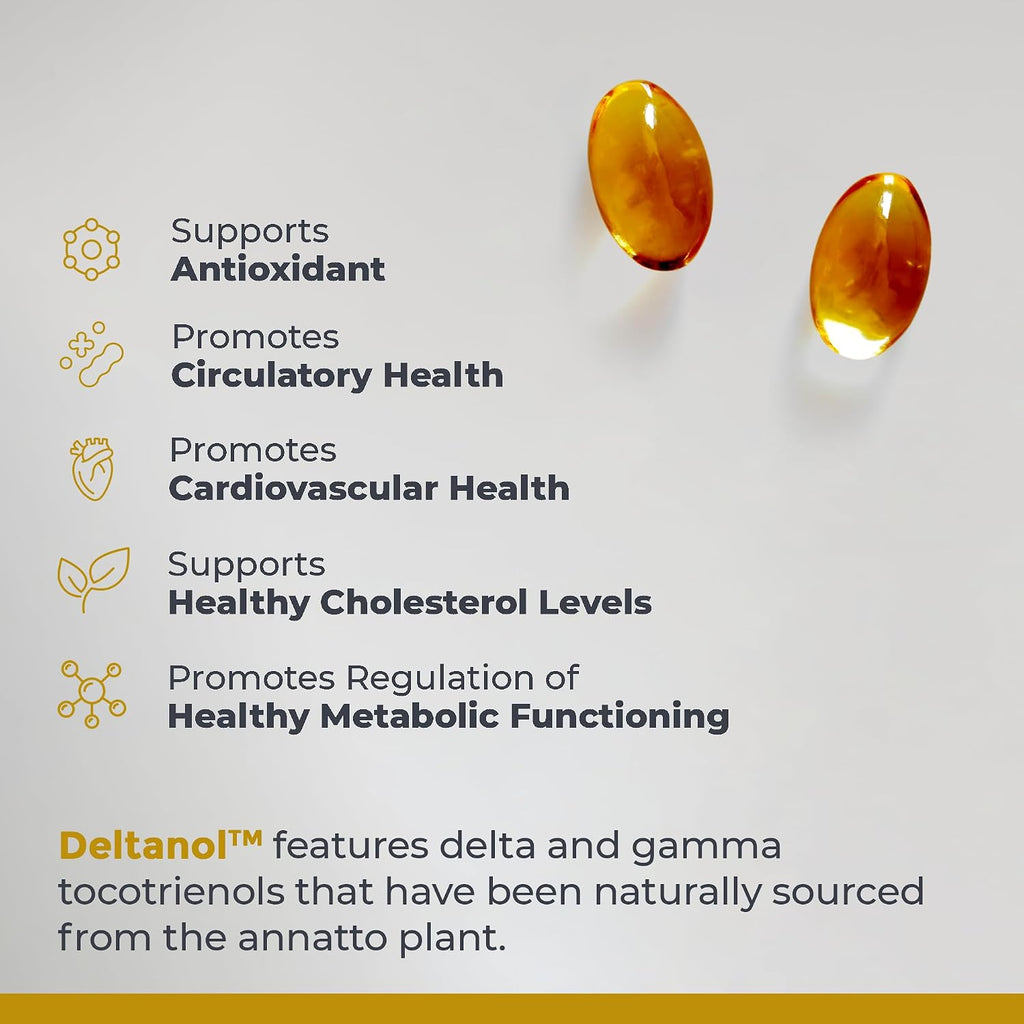 Premier Research Labs Deltanol - Tocotrienoles Vitamina E, 100 mg por Cápsula, 60 Cápsulas